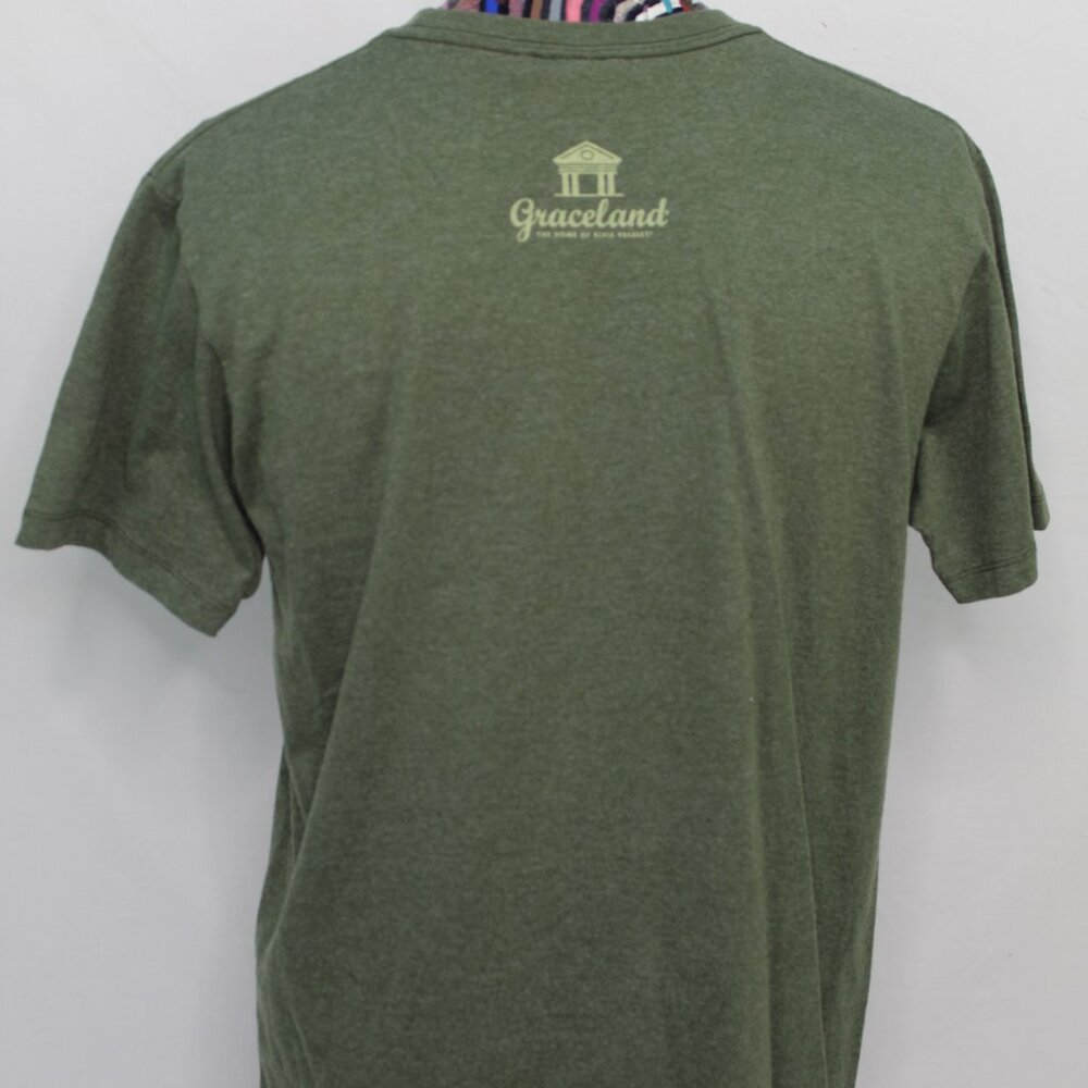 Elvis Presley Guitar Flag Army Tshirt Green Size Large - Picture 5 of 10